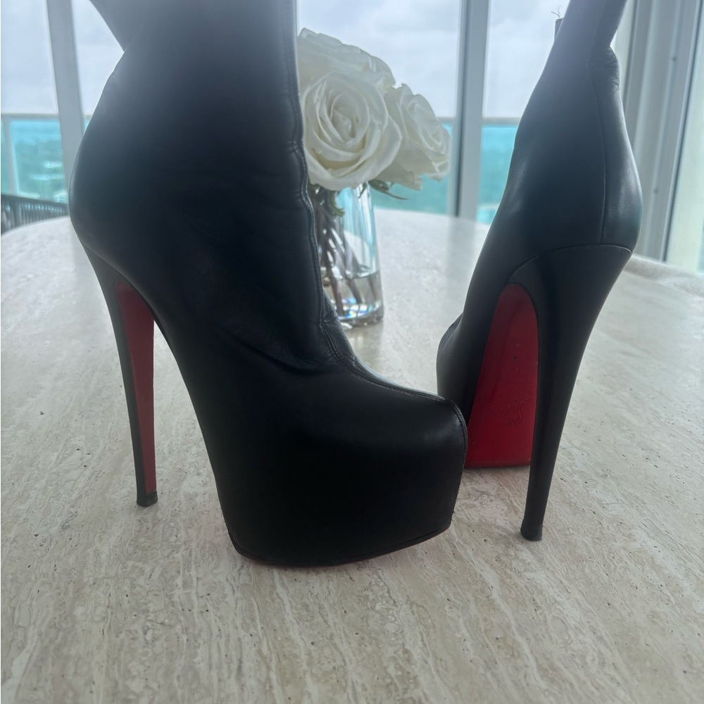 Elegant Black and Red High Heel Boots